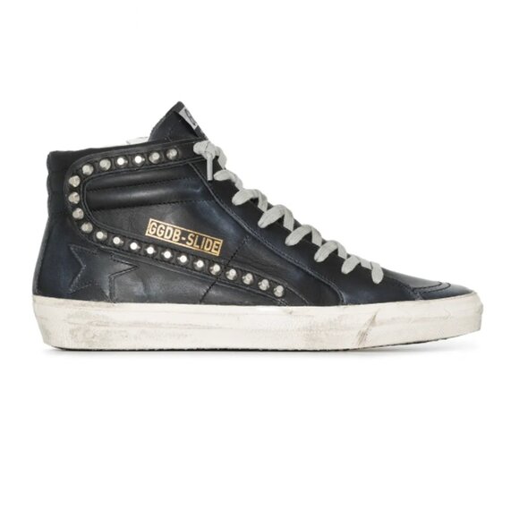 Golden Goose Slide Distressed Studded Sneakers - Picture 10 of 10